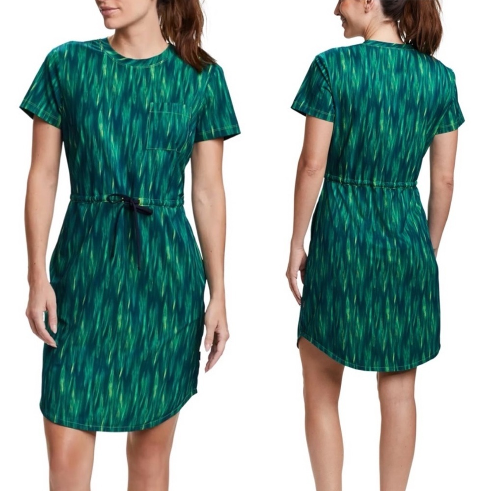 EDDIE BAUER Escapelite UPF 50+ Gorpcore Quick Dry Hiking Outdoor Dress in Pond